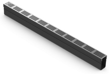 ACO Slimline Rinnenelement Mit Rost Silber