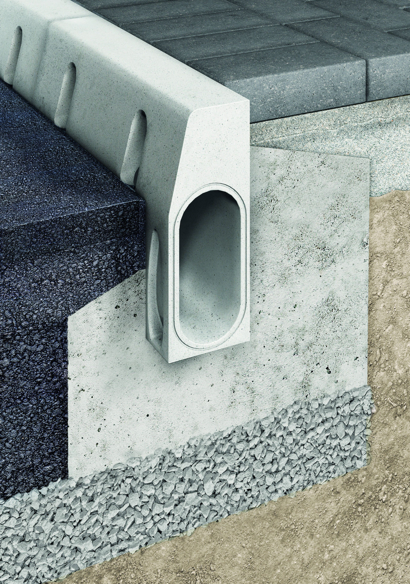 KerbDrain Einbau Pflaster