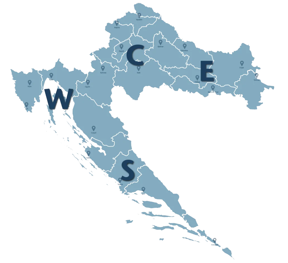 ACO Hrvatska Regije